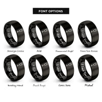 font options for inside engraving on black bellini rings