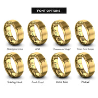 font options for inside engraving on gold bellini rings