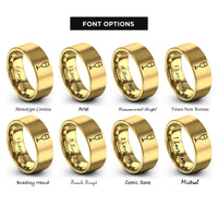 font options for inside engraving on gold bellini rings