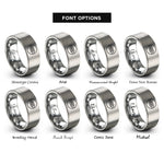 font options for inside engraving on grey belt knot rings