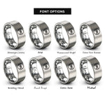 font options for inside engraving on grey belt knot rings