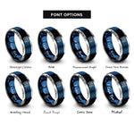 font options for inside engraving on blue & silver bench power supply rings