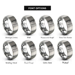 font options for inside engraving on grey bench power supply rings