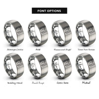font options for inside engraving on grey bench power supply rings