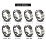 font options for inside engraving on grey bench power supply rings