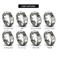 font options for inside engraving on silver bench power supply rings