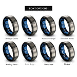 font options for inside engraving on black & blue & grey bench press rings