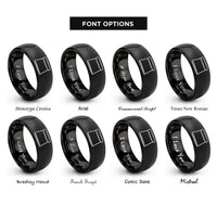 font options for inside engraving on black bench scraper rings