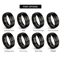 font options for inside engraving on black bench scraper rings