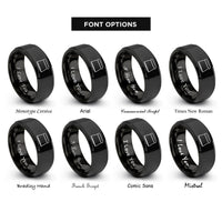 font options for inside engraving on black bench scraper rings