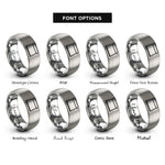 font options for inside engraving on silver bench scraper rings