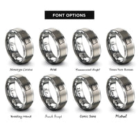 font options for inside engraving on grey bench scraper rings