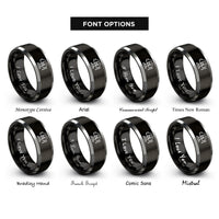 font options for inside engraving on black & grey bench vise rings