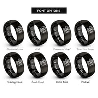 font options for inside engraving on black bench vise rings
