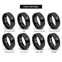 font options for inside engraving on black bench vise rings