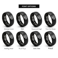 font options for inside engraving on black bench vise rings
