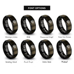font options for inside engraving on gunmetal & black bench vise rings