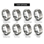 font options for inside engraving on silver benchmark disk crosshair rings