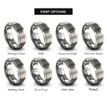 font options for inside engraving on gray benchmark disk crosshair rings