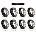 font options for inside engraving on black & gray benchmark dot rings