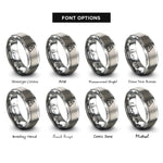 font options for inside engraving on gray benchmark dot rings