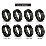 font options for inside engraving on black benchmark x rings