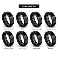 font options for inside engraving on black benchmark x rings