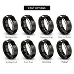 font options for inside engraving on black & gray benchy boat rings