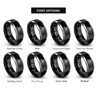 font options for inside engraving on black & gray benchy boat rings