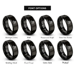 font options for inside engraving on black benchy boat rings