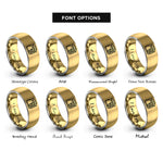 font options for inside engraving on gold & silver bento box rings