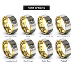 font options for inside engraving on gold & grey bento box rings