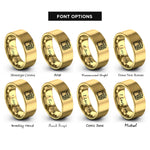 font options for inside engraving on gold bento box rings