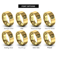 font options for inside engraving on gold bento box rings