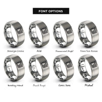 font options for inside engraving on gray bento box rings