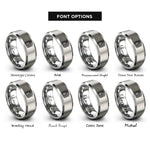 font options for inside engraving on gray bento box rings