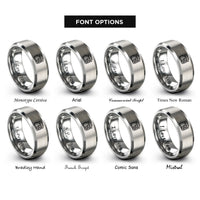font options for inside engraving on gray bento box rings