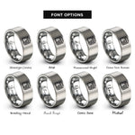 font options for inside engraving on grey bento box rings