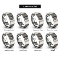 font options for inside engraving on grey bento box rings