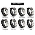 font options for inside engraving on black & silver benzene ring rings