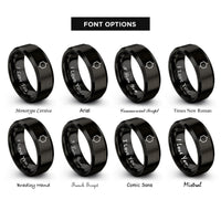 font options for inside engraving on black benzene ring rings