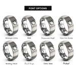 font options for inside engraving on gray benzene ring rings