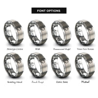font options for inside engraving on grey benzene ring rings