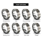 font options for inside engraving on silver benzene ring rings
