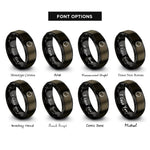 font options for inside engraving on gunmetal & black benzene ring rings