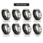 font options for inside engraving on black & grey berkano rings