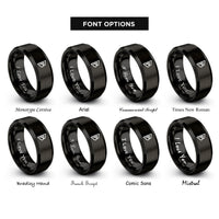 font options for inside engraving on black berkano rings