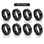 font options for inside engraving on black berkano rings