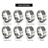 font options for inside engraving on grey berkano rings