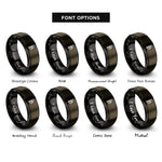 font options for inside engraving on gunmetal & black berkano rings